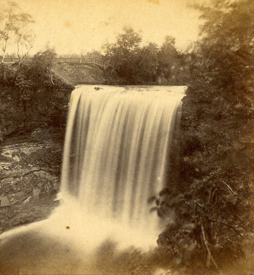 Taken by Benjamin Franklin Upton, this image of the Falls was probably taken in the late 1850s.