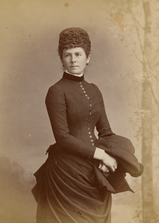 Lady Dufferin, standing for a studio portrait.